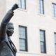 A statue of Nelson Mandela outside the South African Embassy on Dec. 6, 2013, in Washington, D.C.
Pete Marovich/Getty Images